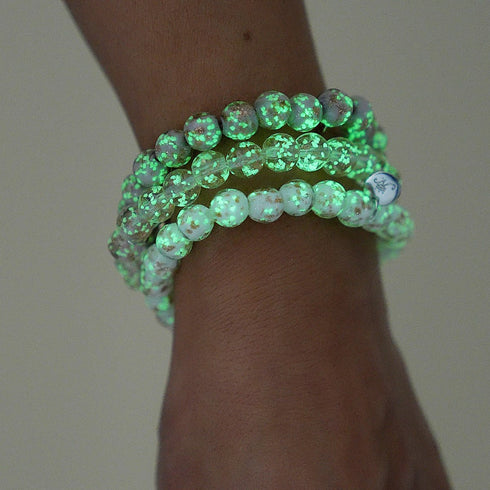 Rosewater | .925 Sterling Silver | Firefly Glass Bracelet